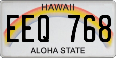 HI license plate EEQ768