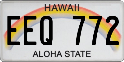 HI license plate EEQ772