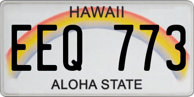HI license plate EEQ773