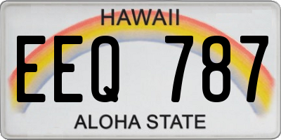 HI license plate EEQ787