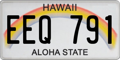 HI license plate EEQ791