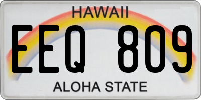 HI license plate EEQ809