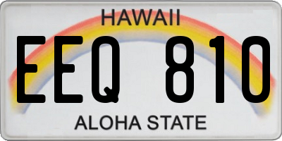 HI license plate EEQ810