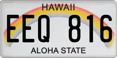 HI license plate EEQ816