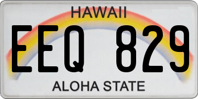 HI license plate EEQ829