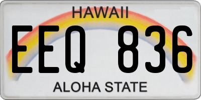 HI license plate EEQ836