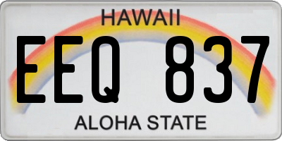 HI license plate EEQ837