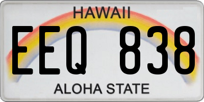 HI license plate EEQ838
