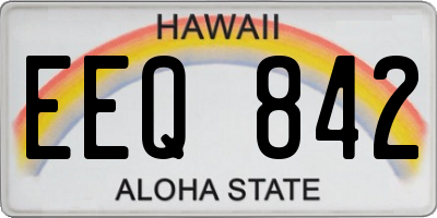 HI license plate EEQ842