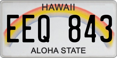 HI license plate EEQ843