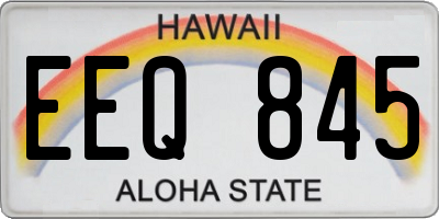 HI license plate EEQ845