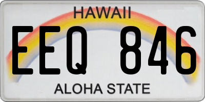 HI license plate EEQ846