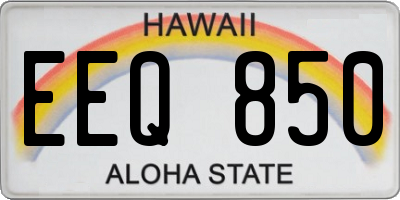 HI license plate EEQ850