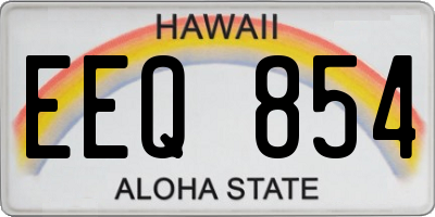 HI license plate EEQ854