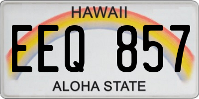 HI license plate EEQ857