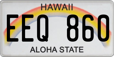 HI license plate EEQ860