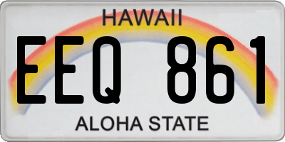HI license plate EEQ861