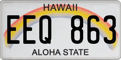 HI license plate EEQ863
