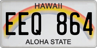 HI license plate EEQ864
