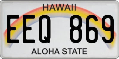 HI license plate EEQ869