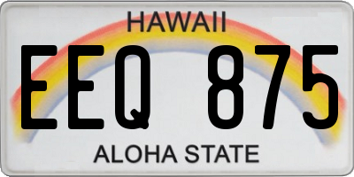 HI license plate EEQ875