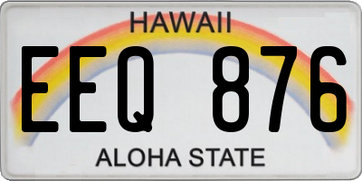 HI license plate EEQ876