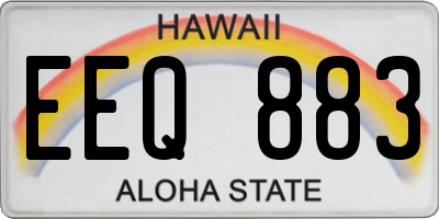 HI license plate EEQ883