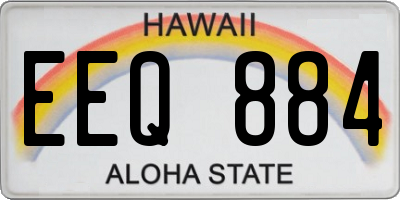 HI license plate EEQ884