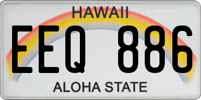 HI license plate EEQ886