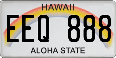 HI license plate EEQ888