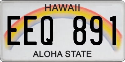 HI license plate EEQ891