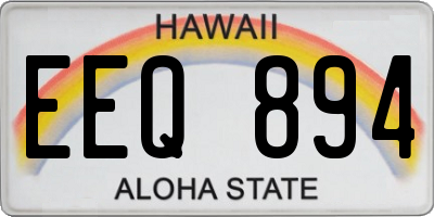 HI license plate EEQ894
