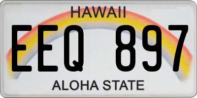 HI license plate EEQ897