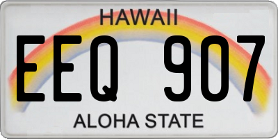 HI license plate EEQ907