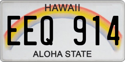 HI license plate EEQ914