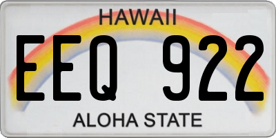 HI license plate EEQ922