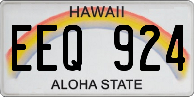 HI license plate EEQ924