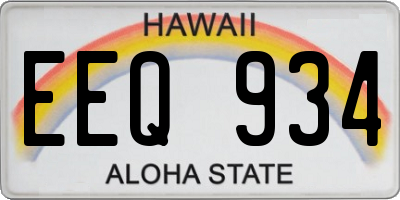 HI license plate EEQ934
