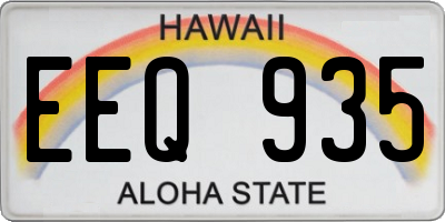HI license plate EEQ935