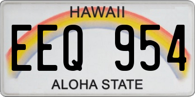 HI license plate EEQ954