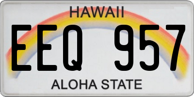 HI license plate EEQ957