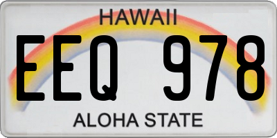 HI license plate EEQ978