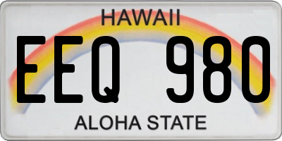 HI license plate EEQ980