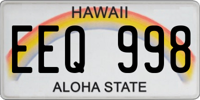 HI license plate EEQ998