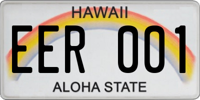 HI license plate EER001