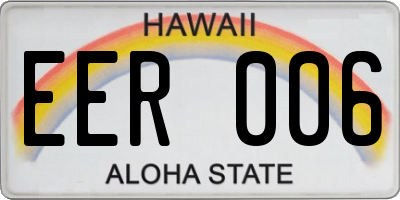 HI license plate EER006
