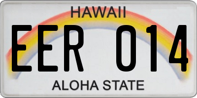 HI license plate EER014