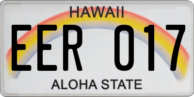HI license plate EER017