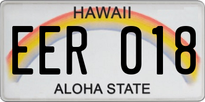 HI license plate EER018