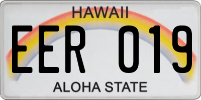 HI license plate EER019